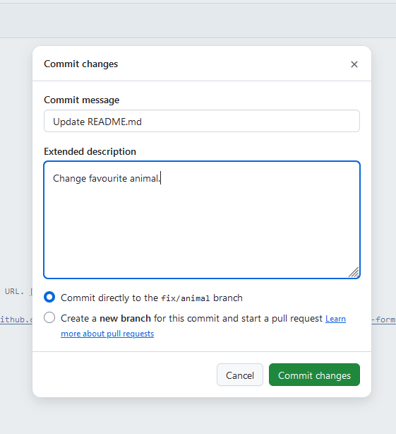 Commit changes to a specific branch